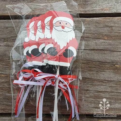 Wooden Santa Picks - Pack Of 4 5 Wooden Santa Picks - Pack Of 4 - Image 3